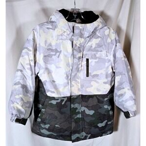 Kids Swiss Tech Camo Ski Snowboard Jacket Hooded Water Resistant Winter Coat M